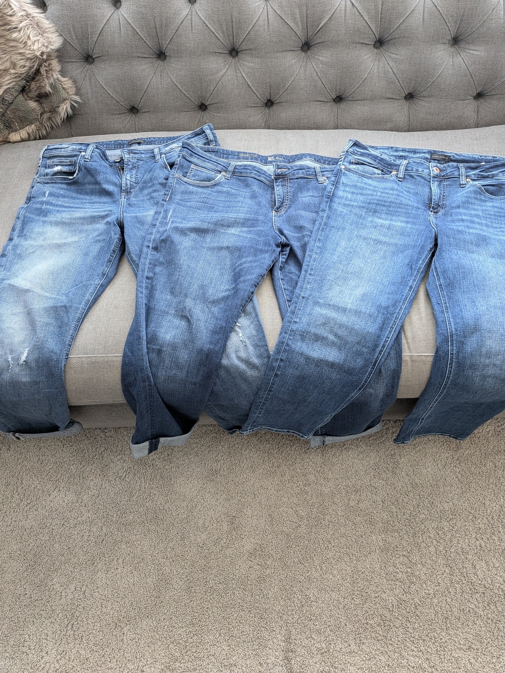 Set Of THREE Size 16W Cropped Kut from The Cloth And Silver Jeans